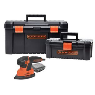 TOOL STORAGE | Black & Decker 1.2 Amp MOUSE Electric Corded Detail Sander with 19 in. and 12 in. Tool Box Bundle