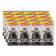 PRODUCTS | Glad 00079 30 in. x 33 in. 30 gal. 0.81 mil Large Quick-Tie Trash Bags Tie-Flap - Black (10/Box 12 Boxes/Carton)