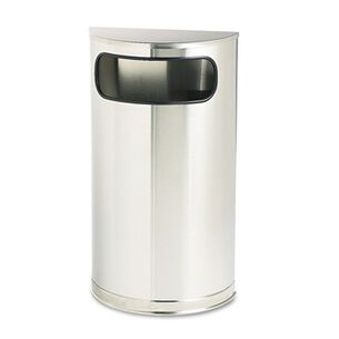  | Rubbermaid Commercial 9 gal. European and Metallic Series Half-Round Steel Waste Receptacle - Satin Stainless