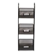 DESK ACCESSORIES AND OFFICE ORGANIZERS | Safco 6 in. x 6 in. x 18 in. Steel Mesh 3 Compartments Onyx Breakroom Organizers - Black