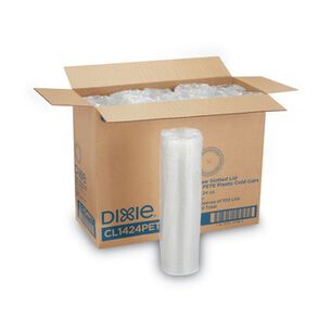 PRODUCTS | Dixie 100-Piece/Sleeve, 10 Sleeves/Carton Cup Lids for 16 oz. Plastic Cold Cups - Clear
