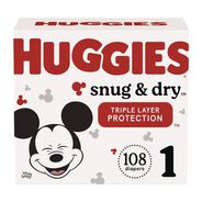 PRODUCTS | Huggies Snug and Dry 8 lbs. to 14 lbs. Diapers - Size 1 (128/Carton)