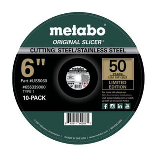 GRINDING WHEELS | Metabo 10-Pack 50th Anniversary Limited Edition 6 in. Original Slicers