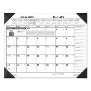 CALENDARS AND PLANNERS | AT-A-GLANCE 12-Month (Jan to Dec): 2025 22 in. x 17 in. Two-Color Monthly Desk Pad Calendar - White Sheets, Black Corners