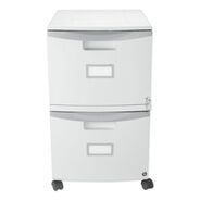 OFFICE FURNITURE AND LIGHTING | Storex 14.75 in. x 18.25 in. x 26 in. 2 Legal/Letter-Size File Drawers Mobile Filing Cabinet - Gray