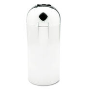 TRASH CANS | Safco Reflections 15-Gallon Open-Top Dome Receptacle - Chrome