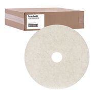 CLEANING AND SANITATION ACCESSORIES | Boardwalk 24 in. Diameter Natural Burnishing Floor Pads - White (5/Carton)