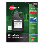 LABELS | Avery UltraDuty 4 in. x 4 in. GHS Chemical Waterproof and UV Resistant Labels - White (200/Pack)