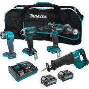 COMBO KITS | Makita 40V max XGT Brushless Lithium-Ion 1-1/4 in. Cordless Reciprocating Saw 4-Tool Combo Kit (2.5 Ah/4 Ah)