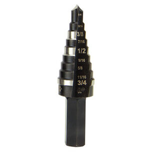 BITS AND BIT SETS | Klein Tools 1/4 in. - 3/4 in. #3 Double-Fluted Step Drill Bit