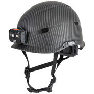 PROTECTIVE HEAD GEAR | Klein Tools Premium KARBN Pattern Non-Vented Class E Safety Helmet with Headlamp