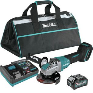ANGLE GRINDERS | Makita 40V MAX XGT Brushless Lithium-Ion Cordless 5 in. X-LOCK Paddle Switch Angle Grinder Kit with Electric Brake (4 Ah)