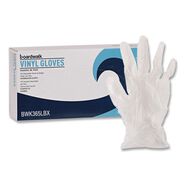 CLEANING GLOVES | Boardwalk BWK365LBX Disposable Powder-Free Vinyl Gloves - Large, Clear (100/Box)