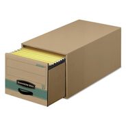 BOXES AND BINS | Bankers Box 14 in. x 25.5 in. x 11.5 in. STOR/DRAWER STEEL PLUS Letter Storage Drawers - Kraft/Green (6/Carton)