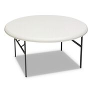 PRODUCTS | Iceberg IndestrucTable 60 in. x 29 in. Classic Round Folding Table - Platinum