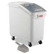 FOOD SERVICE | Rubbermaid Commercial FG360288WHT 15.5 in. x 29.5 in. x 28 in. 26.18 gal. ProSave Mobile Plastic Ingredient Bin - White