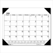 OFFICE AND OFFICE SUPPLIES | House of Doolittle 22 in. x 17 in. 14-Month (Jul 2025-Aug 2026) Recycled Economy Academic Desk Pad Calendar - White/Black Sheets/Black Binding/Corners