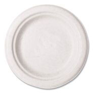 BOWLS AND PLATES | Vegware 6 in. Molded Fiber Compostable Tableware Plate - White (1000/Carton)