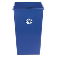 TRASH WASTE BINS | Rubbermaid Commercial 50 gal. Plastic Square Recycling Container - Blue