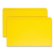 FILING AND FOLDERS | Smead 0.75 in. Expansion Straight Tabs Legal Size Reinforced Top Tab Colored File Folders - Yellow (100/Box)