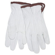 PRODUCTS | MCR Safety 24-Piece Grain Goatskin Driver Gloves - Large, White