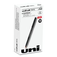 PRODUCTS | uni-ball ONYX Fine 0.7 mm Roller Ball Pen - Black/Red Barrel (1-Dozen)