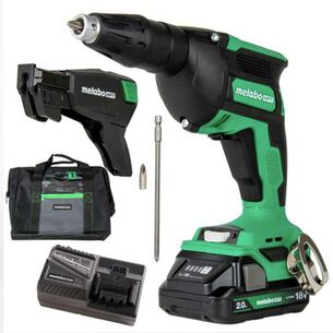 PRODUCTS | Metabo HPT 18V MultiVolt Brushless Lithium-Ion Cordless Drywall Screw Gun Kit with Collated Screw Magazine and 2 Batteries (2 Ah)