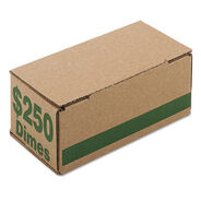 PRODUCTS | PM Company 8.06 x 3.31 x 3.19 Corrugated Cardboard Coin Storage with Denomination Printed On Side - Green (50/Carton)