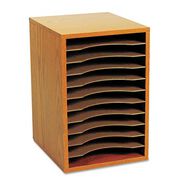 OFFICE FILING CABINETS AND SHELVES | Safco 11 Compartments 10.63 in. x 11.88 in. x 16 in. Wood Vertical Desktop Sorter - Medium Oak