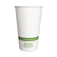 CUPS AND LIDS | World Centric 16 oz. Paper Hot Cups - White (1000/Carton)
