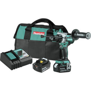 DOLLARS OFF | Factory Reconditioned Makita 18V LXT Brushless Lithium-Ion 1/2 in. Cordless Hammer Drill Driver Kit with 2 Batteries (5 Ah)