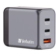 OFFICE ELECTRONICS AND BATTERIES | Verbatim 65 Watts 3-Port GaN Wall Charger - Black/Gray