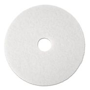 CLEANING CLOTHS | 3M 4100 13 in. Diameter Low-Speed Super Polishing Floor Pads - White (5/Carton)