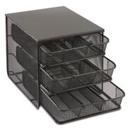DESK ACCESSORIES AND OFFICE ORGANIZERS | Safco 11.5 in. x 8.25 in. x 8.25 in. 7 Compartments 3 Drawer Hospitality Organizer - Black