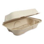 PRODUCTS | World Centric 9.2 in. x 6.4 in. x 3.1 in. Hoagie Box Paper Fiber Hinged Containers - Natural (500/Carton)