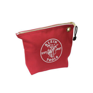  | Klein Tools 5539RED 10 in. x 3.5 in. x 8 in. Canvas Zipper Consumables Tool Pouch - Red