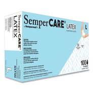 CLEANING AND SANITATION | SemperCare 5 mil Powder-Free Latex Examination Gloves - Large/Cream (1000/Carton)