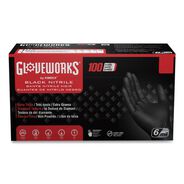 CLEANING GLOVES | Ammex 6 mil Heavy-Duty Industrial Powder-Free Nitrile Gloves - Medium, Black (1000/Carton)