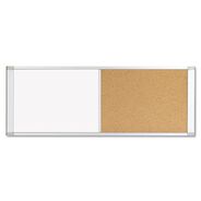 WHITE BOARDS | MasterVision 48 in. x 18 in. Combo Cubicle Workstation Dry Erase/Cork Board - Tan/White Surface, Aluminum Frame