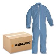 BIB OVERALLS | KleenGuard 45326 A65 Zipper Front Flame Resistant Coveralls with Hood/Elastic Wrists and Ankles - 3X-Large/Blue (21/Carton)