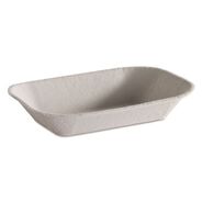 FOOD TRAYS CONTAINERS LIDS | Chinet 5 x 7 Savaday Molded Fiber Paper Food Tray - Beige (1000/Carton)