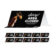 FLOOR SIGNS | Tabbies BeSafe Messaging 8 in. x 3.87 in. Table Top Tent Card - Black (10/Pack)