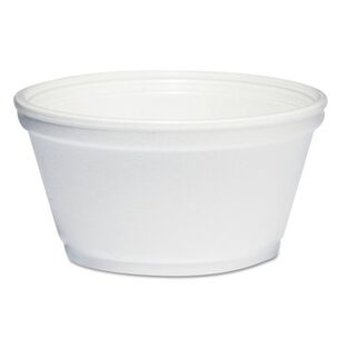 FOOD TRAYS CONTAINERS LIDS | Dart 8 oz. Extra Squat Foam Container - White (50 Packs/Carton)