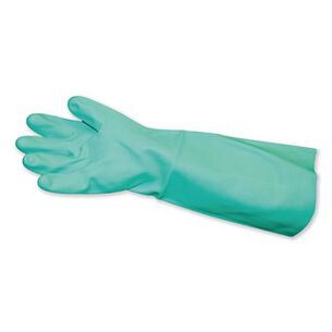 CLEANING GLOVES | Impact Long-Sleeve Unlined Powder-Free Nitrile Gloves - Medium, Green (12 Pair/Carton)