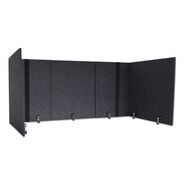 OFFICE AND OFFICE SUPPLIES | GN1 48 in. to 78 in. x 29 in. x 26.5 in. Polyester Adjustable Desk Screen with Returns - Ash