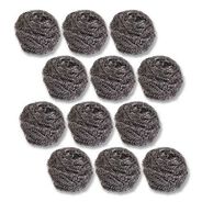 SPONGES AND SCRUBBERS | Boardwalk 2-1/2 in. x 2-3/4 in. Stainless Steel Scrubber - Steel Gray (12/Carton)