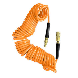 PRODUCTS | Freeman 1/4 in. x 25 ft. Polyurethane Recoil Air Hose with Bend Restrictors and Brass Fittings