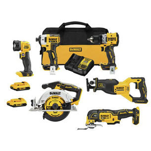 COMBO KITS | Dewalt 20V MAX XR Brushless Lithium-Ion 6-Tool Combo Kit with (2) Batteries