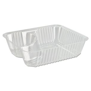 PRODUCTS | Dart 5 in. x 6 in. x 1.5 in. 2-Compartments ClearPac Small Nacho Plastic Tray - Clear (500/Carton)