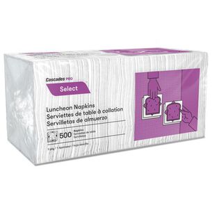 PRODUCTS | Cascades PRO 12 in. x 12 in. 1 Ply Select Luncheon Napkins - White (6000/Carton)